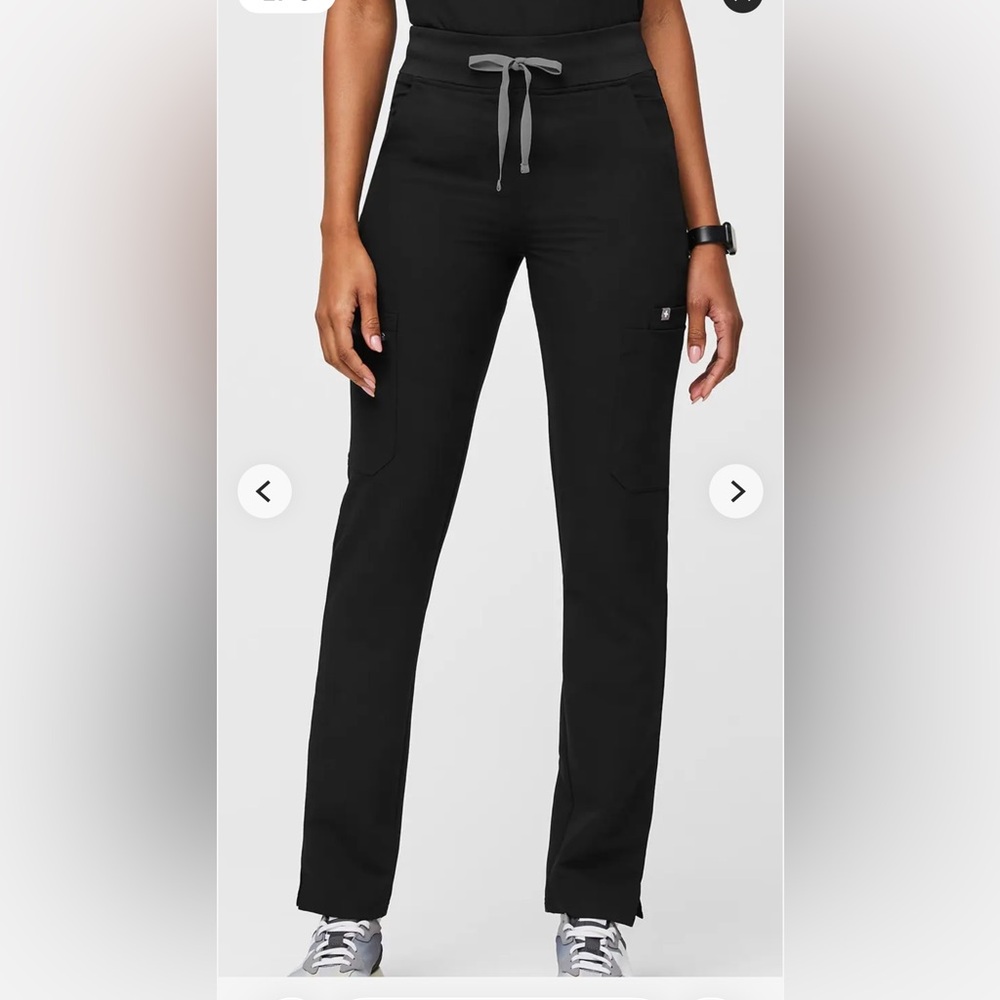 Figs Yola Skinny Scrub Pants Style# TW2000P Womens XS Black petite pants